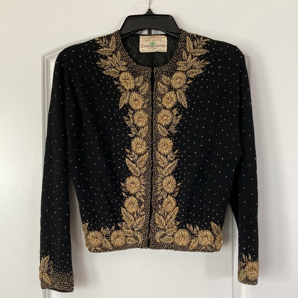 Vintage 50’s Gene Shelly Embellished Lambswool Angora Sweater- 38/S
